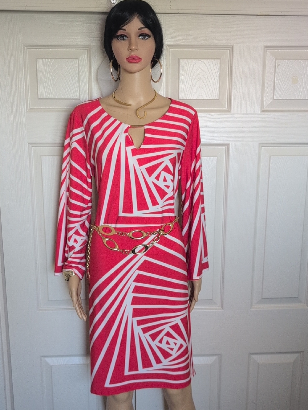 HAANI geometric pattern dress